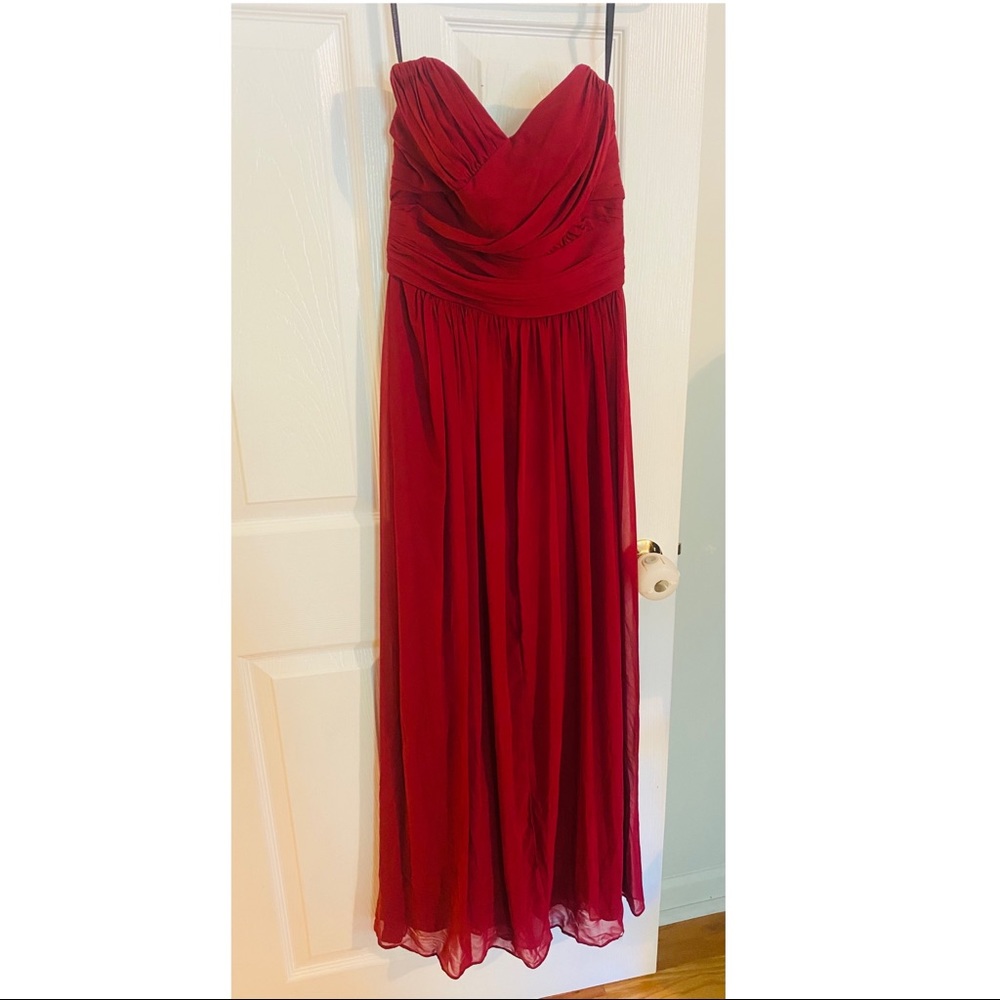 Dessy collection bridesmaids dress, burgundy, size:10 (closer to 4, runs small)